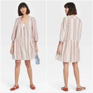 Knox Rose Striped Cotton Sundress Women's Size L NWOT (No 47)